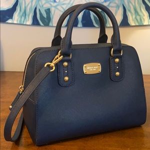 Navy Michael Kors Top Handle Crossbody Purse